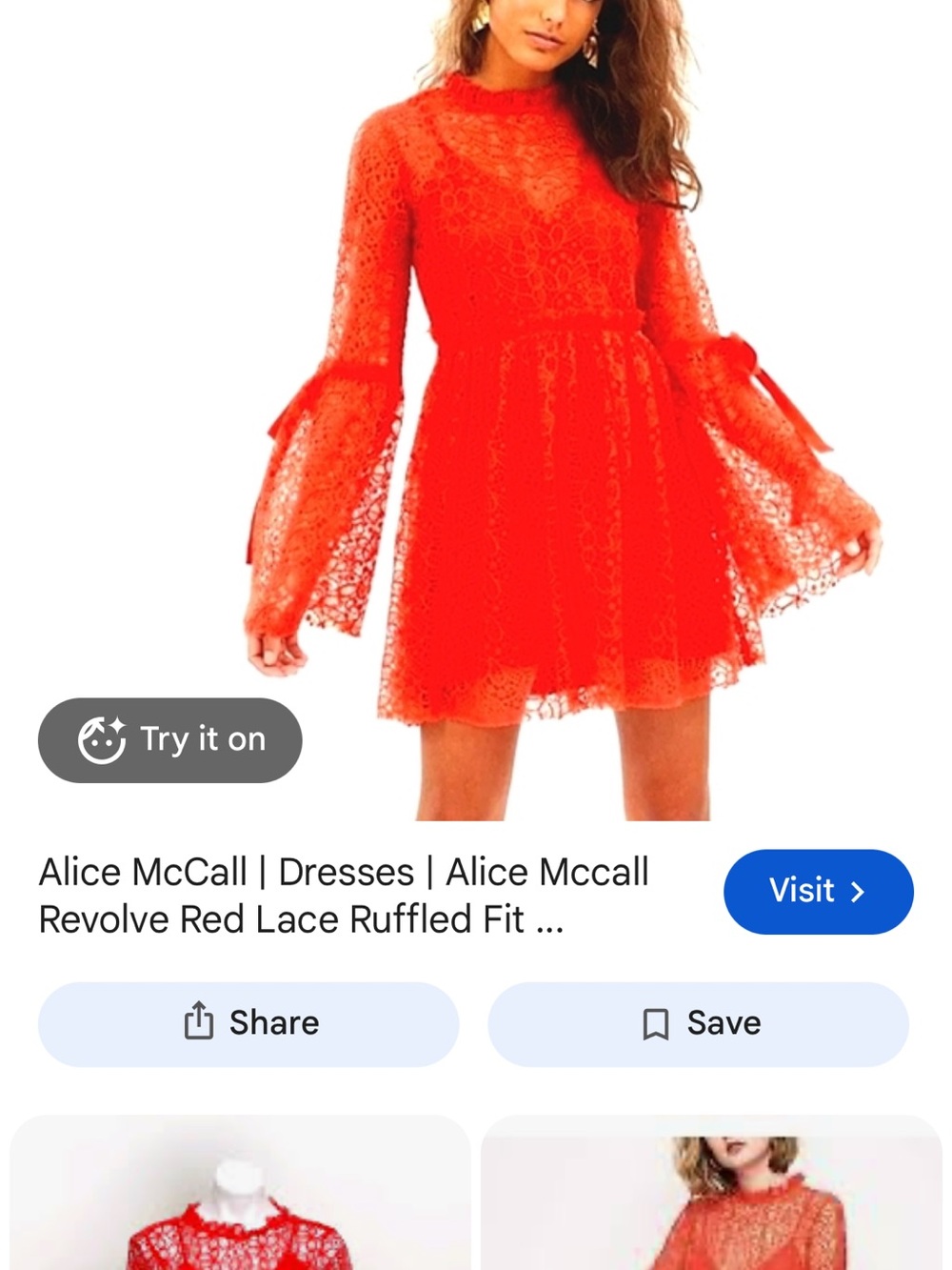 Alice McCall Vibrant Red Lace Ruffled Mini Dress